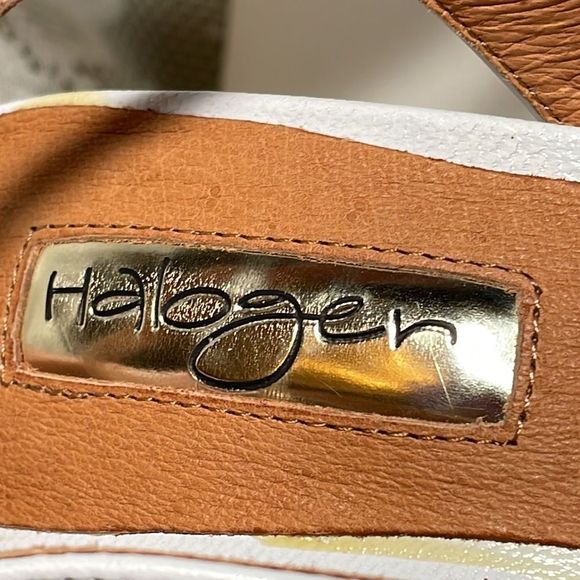 Halogen “Lila” Studded Bow White Leather Sling-Back Pumps - Size 4M - Picture 13 of 14